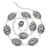 Cadeia de Cintura Popular Transfronteiriça da Amazon com Turquesa Marquise Incrustada Estilo Étnico Esculpido Retro Cinto de Calça Faixa Decorativa para Cintura