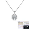 Tonglin Produto Novo de Verão Flor da Sorte Trevo de Quatro Folhas Colar Prata de Lei S925 Luxo Leve High-end Colar de Moissanite Corrente para Clavícula