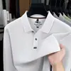 26 Novos Modelos de Outono 100% Algodão Mercerizado Camisas Polo de Manga Longa para Homens, Negócios Casuais para Meia-Idade Cor Sólida Versátil Gola Polo