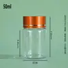 Tapa UV Transparente Botella de Plástico Boca Ancha Poliéster PET Botella Pequeña para Medicamentos 30ml Botella Dispensadora de Suplementos para la Salud Botella de Empaque Sólido
