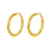 Estilo Ins Europeo y Americano Pendientes Metálicos Exagerados de Oro de 18 Quilates Pendientes con Patrón de Martillo Pendientes de Diseño de Moda para Mujeres