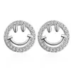 Versión coreana de arete de plata s925 versátil, lindo, súper lindo, cara sonriente, personalidad femenina, temperamento simple, fabricantes de aretes, generación en vivo