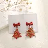 Pendientes navideños de diamantes con dibujos animados, transfronterizos europeos y americanos, pendientes asimétricos de alta gama para mujer, decoraciones navideñas