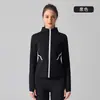 Top de Yoga para Mujer con Mangas Largas de Invierno, Forro Polar, Aspecto Ajustado Adelgazante, Color Contrastante, Cuello Alto, Chaqueta Deportiva Engrosada