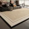 Alfombra estilo vintage para la sala de estar, nueva alfombra lavable y limpiable para la mesita de noche, alfombra francesa retro de lujo ligero simple engrosada insonorizada