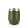 Copo Térmico de Ovo Mini 12oz Transfronteiriço Aço Inoxidável 304 Camada Dupla a Vácuo Cor Sólida Simples Formato U Barriga Grande