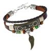 Pulsera punk europea y americana hecha a mano con cuentas de piel de vaca, retro, aleación, para pareja, de cuero, joyería, comercio electrónico transfronterizo, suministro