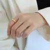 Anel de Moda com Personalidade Ins Nicho Joker Aço Titânio Banhado a Ouro 18k Brilho Diamante Joias Atacado Transfronteiriça