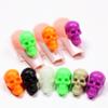 Exclusivo transfronteiriço para ornamentos de unha de Halloween caveira luminosa adesivos de unha tridimensionais decoração de diamante de resina fluorescente atacado