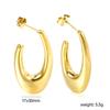 Aretes Largos Gruesos en Forma de U de Venta Caliente Europeos y Americanos, Aretes Niche Ins Modernos y Versátiles de Alta Gama Galvanizados Aretes de Acero Inoxidable para Mujer