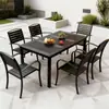 Mesas e Cadeiras de Exterior, Conjuntos de Mesa e Cadeiras para Pátio, Cafés de Lazer, Varandas Abertas ao Ar Livre, Terraços de Jardim, Mesas e Cadeiras de Madeira Plástica