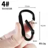 Mosquetón de Aleación de Aluminio Negro Completo en Forma de D Gancho para Estuche de Auriculares Bluetooth Mini Accesorio Llavero Clip