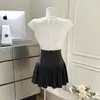 1.0 Falda Plisada de Cintura Alta con Lazo, Pliegues Ultrafinos, un Estilo Versátil y Clásico