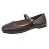 Zapatos de mujer versátiles de estilo coreano con una sola tira, nuevos Mary Janes planos retro franceses de verano, zapatos pequeños de piel