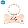 Placa de identificación de metal para perro gato tarjeta de identificación mascota anti-pérdida grabado acero de titanio etiqueta militar acero inoxidable etiqueta al por mayor en stock