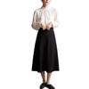 Elegância Francesa 2026 Início da Primavera Estilo Comuter Camisa de Manga Longa com Babados em Camadas para Mulheres, Top Interno Branco