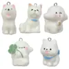 Colgante Pequeño Adorable Flocado Resina Animalitos Pequeños Dibujos Animados 3D Correa para Teléfono Llavero DIY Accesorios para Bolsos