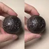 Cuero Madera Gris Adornos de Talla de Madera de Ébano Tallados a Mano, Regalos Artesanales, Bolas de Salud de Talla de Madera Maciza para Regalar