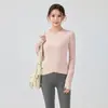 Camiseta Deportiva de Manga Larga para Mujer Otoño e Invierno para Correr, Top de Yoga Ajustado, Ropa de Entrenamiento Fitness Pilates para Usar por Encima