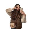 Nova Coreia do Sul Niche Design Couro Patchwork Lona Contraste de Cor Vintage All-match Saddle Bolsa Pequena Bolsa Quadrada Ombro Crossbody Bolsa