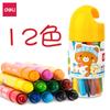 Pasteles al óleo solubles en agua giratorios Deli, set de crayones de colores para niños para jardín de infantes, bolígrafos de dibujo lavables