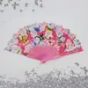 Leque Feminino Vintage Estilo Europeu com Renda e Flor Única, Leque de Orquídea de Verão, Leque Dobrável para Performance de Dança e Fotografia, Em Estoque