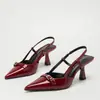 Sandalias Casuales de Mujer de Verano Nuevo Estilo Lujo Ligero Estilo Europeo y Americano de Moda Temperamento Elegante Boca Baja Puntiagudas Tacón de Aguja
