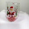 Nueva Taza de Doble Capa Estilo Navidad con Lentejuelas y Dibujos Animados de Amazon para Sala de Estar, Restaurante, Bar, Taza de Vidrio de Borosilicato de Moda