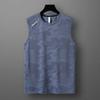 2024 Novo Verão Thin Koistcoat Sports Fitness Base Shirt Two-open T-shirt Ice Silk Vest Homens sem mangas Ice