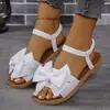 Sandálias de Verão com Base de Massagem Plus Size para Mulheres 2026 Novo Comércio Exterior Transfronteiriço Chinelos com Laço de Verão Plus Size para Mulheres Dropshipping TEMU