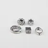 Anillo de pulsera de cordón con cuentas de plata Xizang de aleación, separadores de cordón, anillo de cuentas de cristal, cuentas sueltas, cuentas de hilo, accesorios de joyería DIY