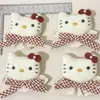 Nueva Pajarita de Cuadros Rojos Cabeza de Gato Kt Peluche Relleno de Algodón Accesorios Ropa DIY Zapatos y Calcetines Accesorios Materiales para Accesorios Al por Mayor