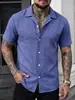 Nueva camisa de manga corta con cuello para hombre, estilo de verano nuevo, europea y americana, Amazon, camisa de negocios casual, camiseta para hombre