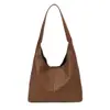 Bolsa Satchel Tipo Balde Retrô para Mulheres 2025 Outono Nova Tendência Bolsa de Ombro Grande de Palha Bolsa Tote para o Dia a Dia