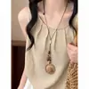 Nuevo Collar Largo Colgante Estilo Chino con Cuerda Trenzada, Cadena para Clavícula Estilo Étnico Vintage, Accesorio de Diseño de Nicho de Lujo Ligero de Gama Alta