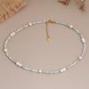 Collar Año Nuevo Nuevo, Collar de Perlas de Concha, Cadena Simple para Suéter, Collar de Temperamento de Moda Francesa, Accesorios para Mujer al Por Mayor