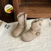 BotinesLolita de Encaje Dulce para Niñas 2026 Otoño Nuevos Zapatos Casuales Zapatos de Cuero de Princesa Botas Martin de Mariposa