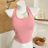 Top de tirantes dulce y picante para niña con almohadillas en el pecho, ajuste ceñido, versátil top de verano para mujer