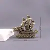 Latón Puro Vela de Bote de Dragón Navegación Suave Adornos Pequeños para Sala de Estar Bote de Dragón Oficina Decoración de Gabinete de Vino Artesanía Muebles