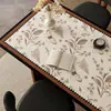 Jogo americano vintage estilo francês, à prova d'água, à prova de óleo, isolante térmico, anti-escaldante, de alta qualidade, toalha de mesa lavável, jogo americano para mesa de centro, protetor de bancada