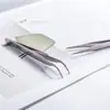 Pinzas depiladoras pequeñas pinzas para cejas pinzas para cejas acero inoxidable cuchillo oblicuo para recortar cejas pinzas para cejas depiladoras codo cabeza recta ángulo oblicuo ampolla