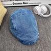 Vintage lavado angustiado Denim anti-desgaste boina feminina verão estilo Hong Kong britânico moda de rua para a frente chapéu chapéu bico de pato