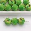 Manzana Miniatura con Clavos de Cuerno, Colgante para Pulsera de Manzana Roja con Agujero Pasante, Cuentas Sueltas, Materiales para Manualidades DIY Hechos a Mano, Juguete de Comida en Miniatura