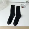 Calcetines Estilo Coreano, Frescos y de Moda, Calcetines de Algodón Puro Calados con Ojales, Estilo Delgado para Primavera y Verano, Calcetines Simples para Niña con Volantes de Encaje