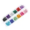 12 Rejillas Color Mixto Fondo Plano Diamantes de Imitación para Uñas Multicolores Redondos de Resina Accesorios DIY para Uñas Pegatinas para Uñas Decoración con Diamantes de Imitación