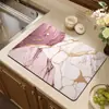 Tapete Drenante de Mármol para Cocina Tapete Secador de Vajilla para Mesa Posavasos Tapete Absorbente para Encimera Tapete de Mesa No Lavable Limpiable a Prueba de Aceite