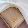 [Bao Nian] Vento Simples Amor Brilhante Exquisito Colar de Ouro Real em Forno Feminino ins Rede da Internet Acessórios de Corrente para Clavícula