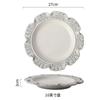 Juego de vajilla de cerámica repujada estilo europeo horno casero vintage plato para comida occidental taza y platillo combinación plato para bistec pizza plato de hueso