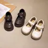 Zapatos Pequeños de Cuero para Niña Estilo Retro Británico Otoño Niña Pequeña Elegantes Zapatos Individuales Infantiles Nuevo Estilo 2026 Zapatos para Niña de Suela Suave