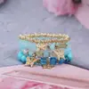 Pulsera de Moda con Colgante de Mariposa de Múltiples Capas Juego de Cuatro Piezas Pulsera Creativa con Cuentas de Vidrio Pulsera de Amazon Venta al por Mayor